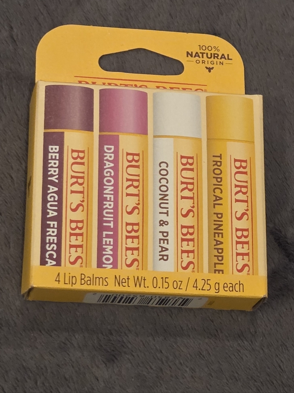 Burt's Bees Lip Balm 4-Pack NWT